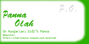 panna olah business card